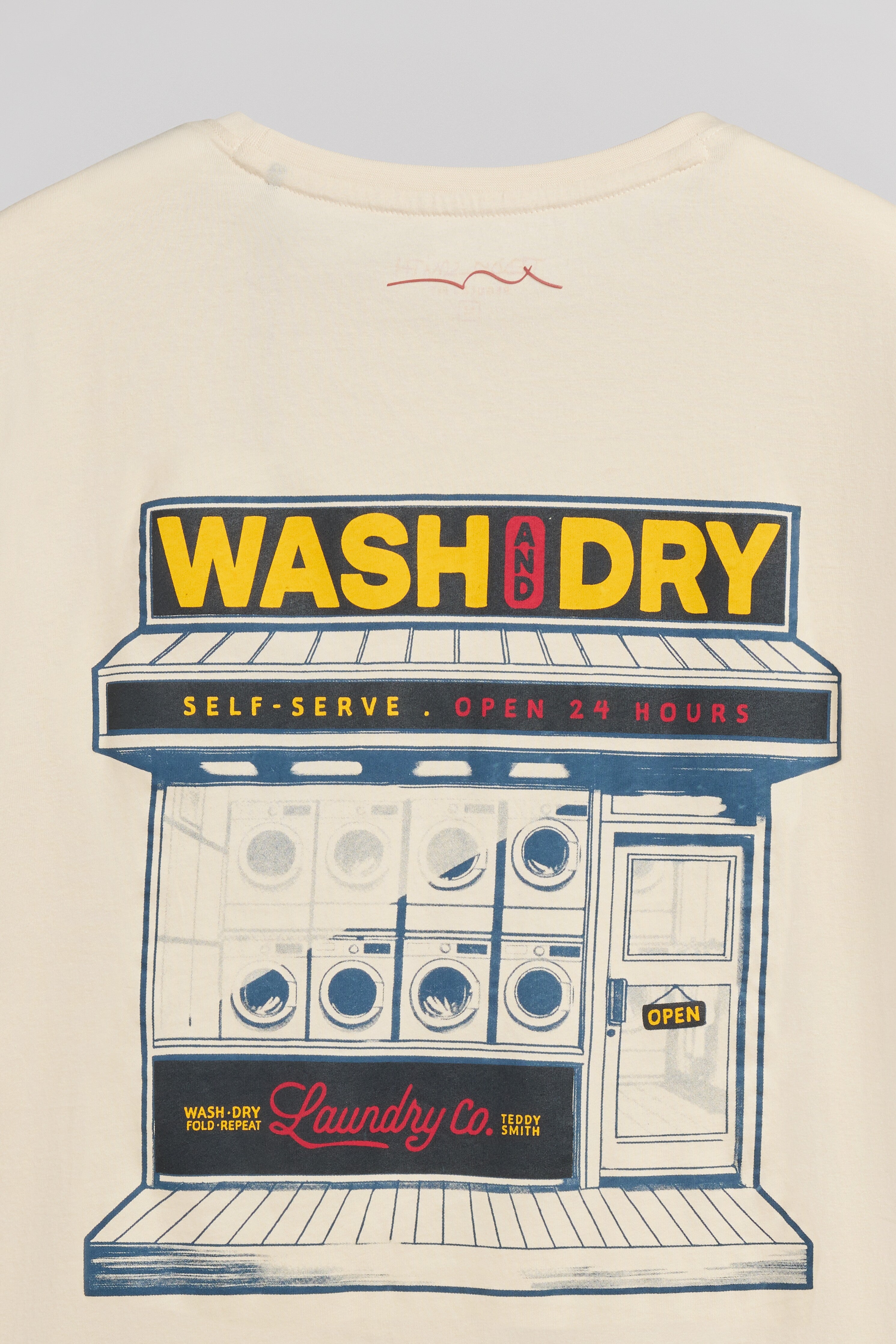 Teddy Smith T-Laundry T-shirt col rond crème