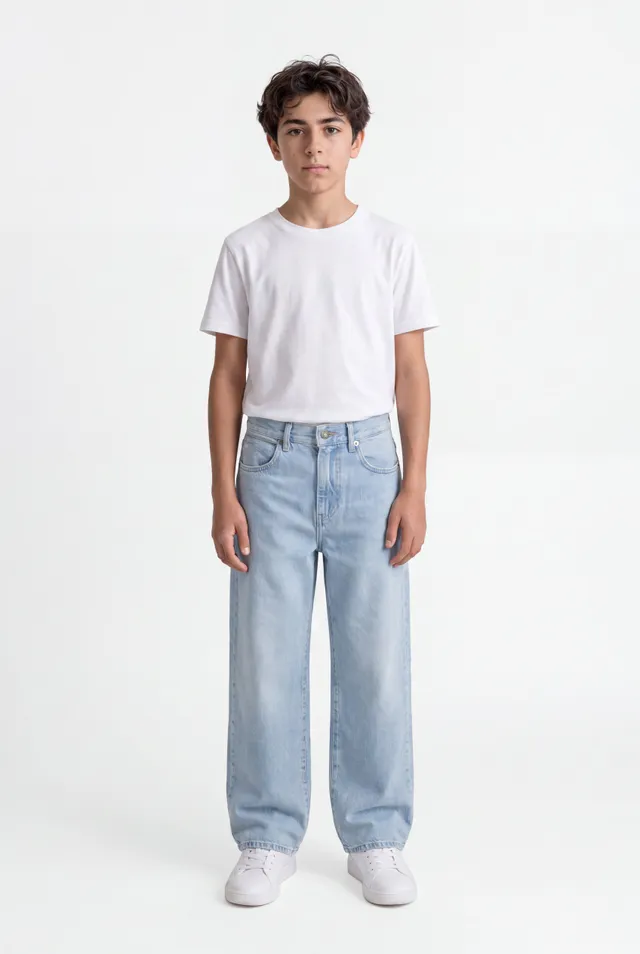 Teddy Smith Big Memphis JR jean garçon bleached baggy