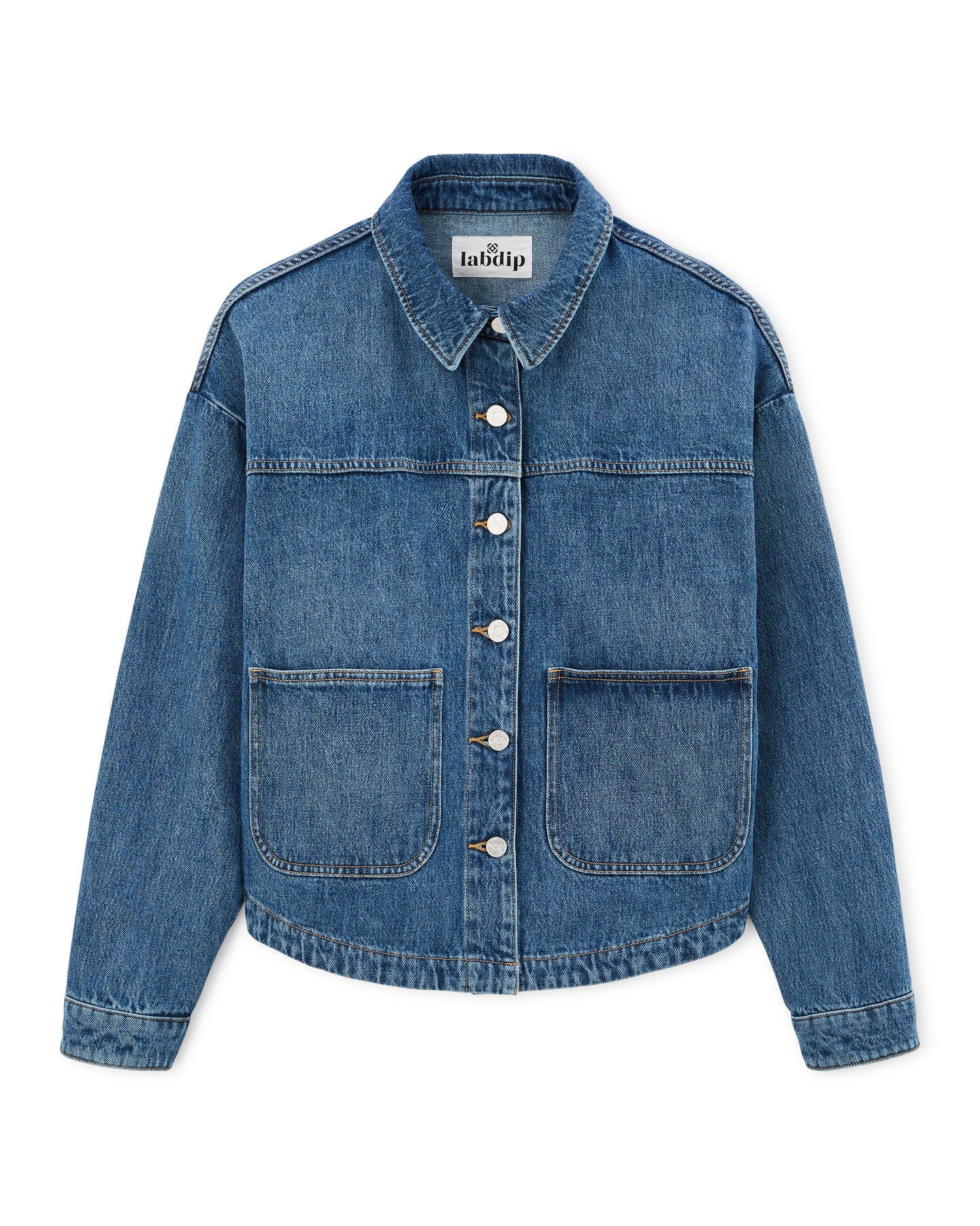 Labdip Betty IN 30 Mid Blue veste worker jean bleu ample