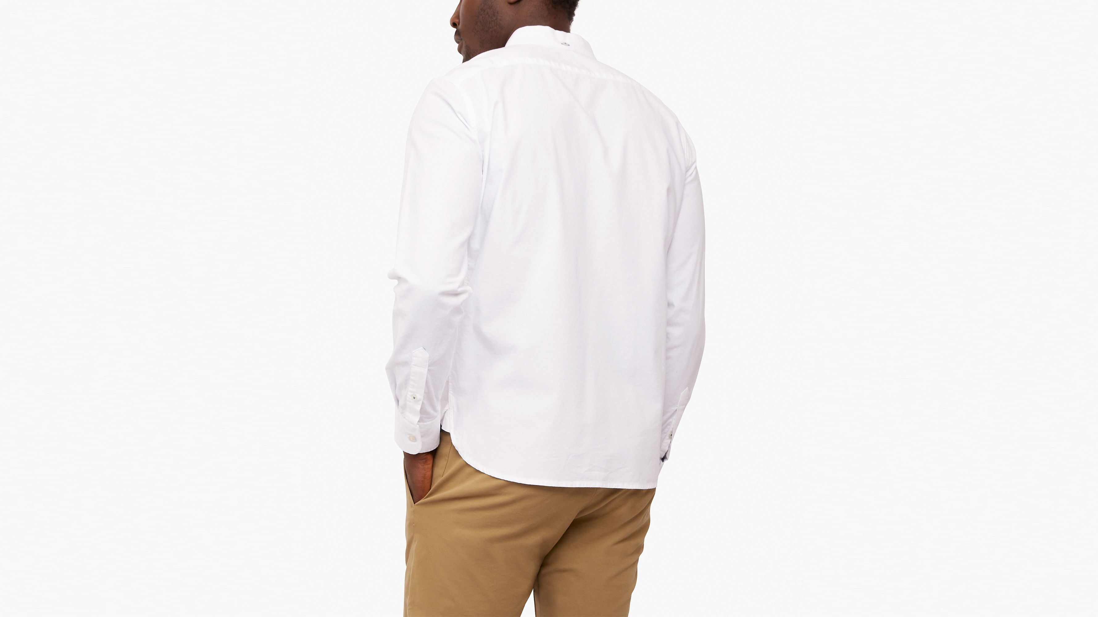 Dockers Oxford 2 Button Collar chemise homme slim blanche