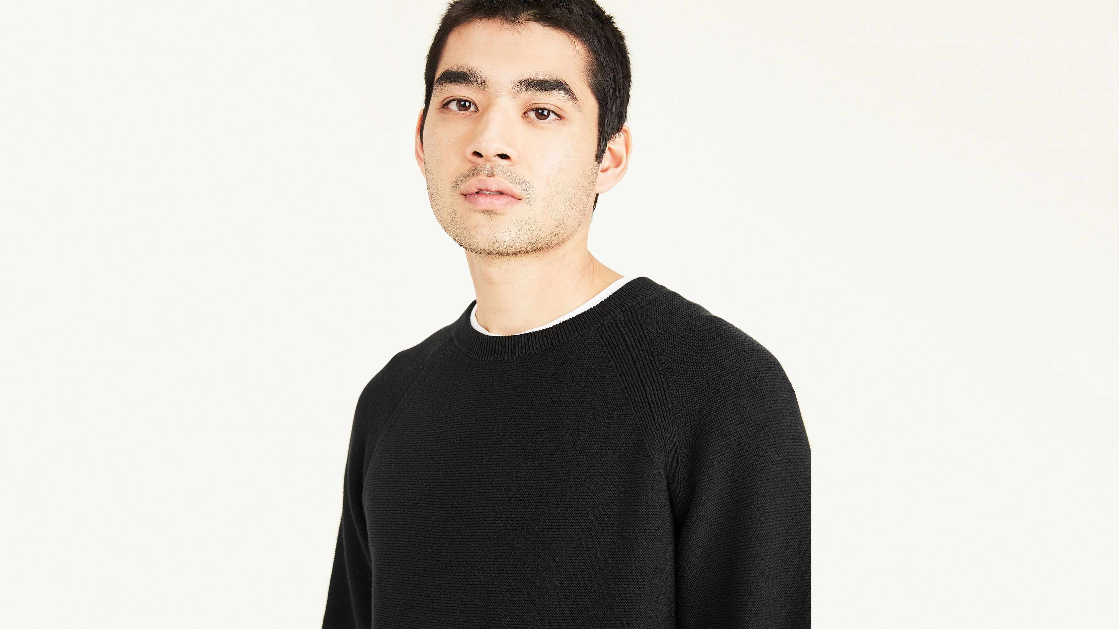 Dockers pull col rond regular noir homme