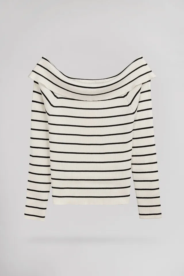 Teddy Smith P-Rysia pull rayures col bardot femme