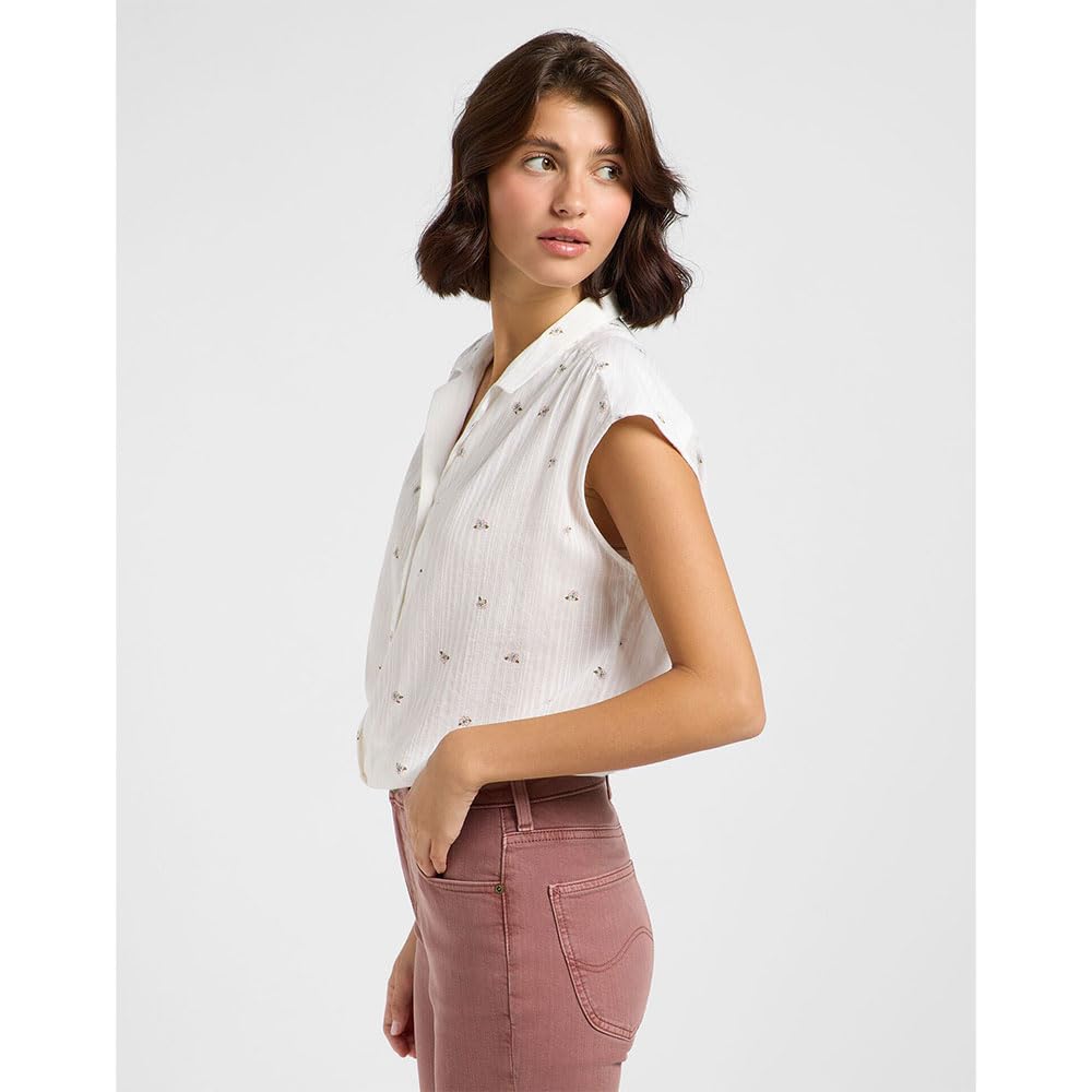 Lee Cap Sleeve Shirt chemise femme floral manches cape