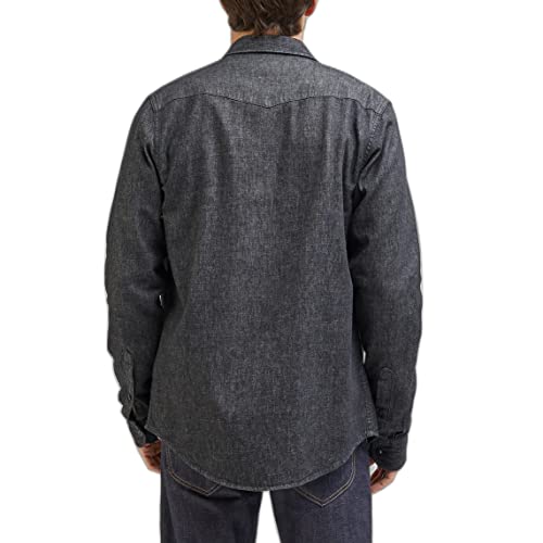Lee Regular Western Chemise Homme Taille M denim rigide