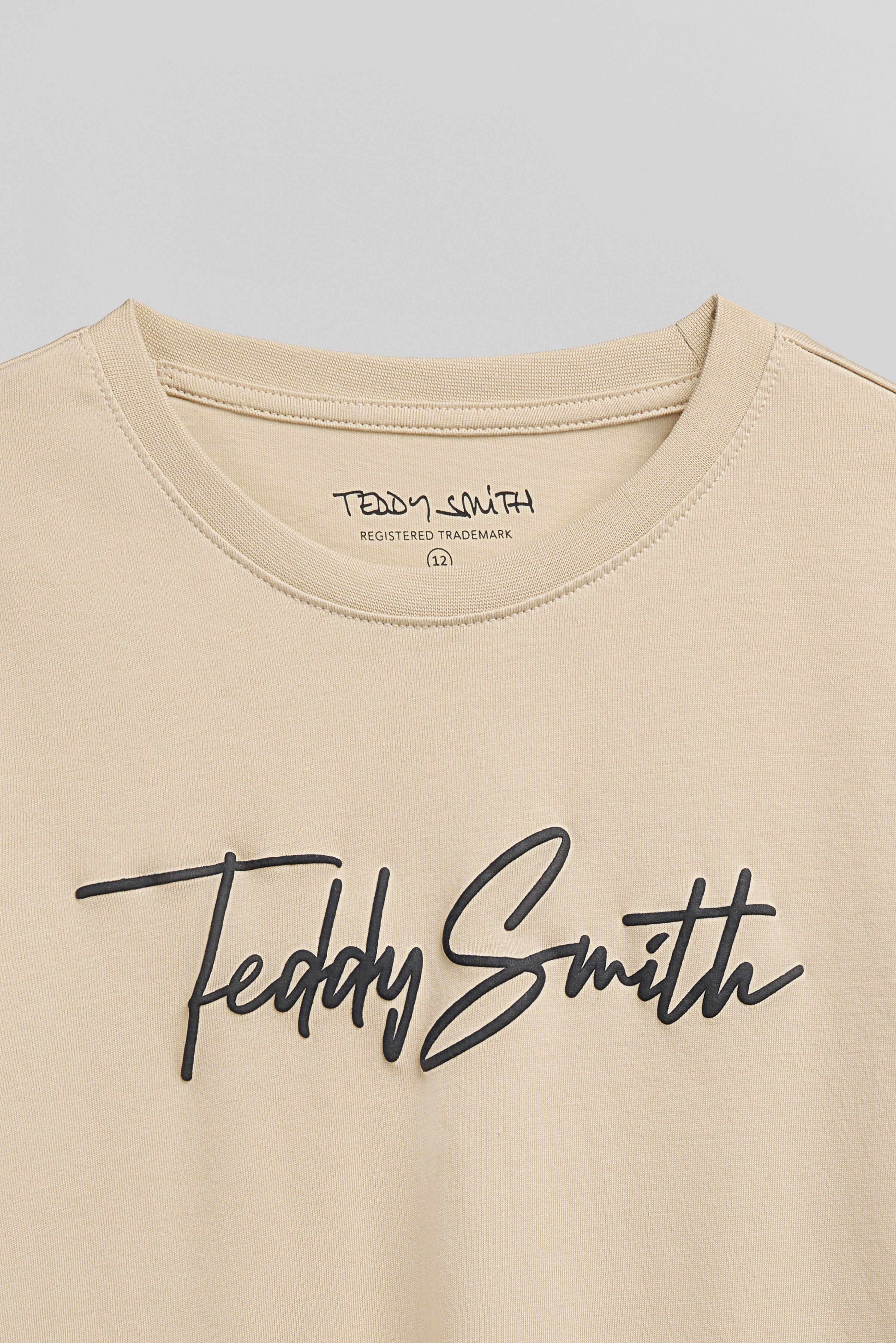 Teddy Smith T-Evan MC JR t-shirt garçon Beige Clair coton