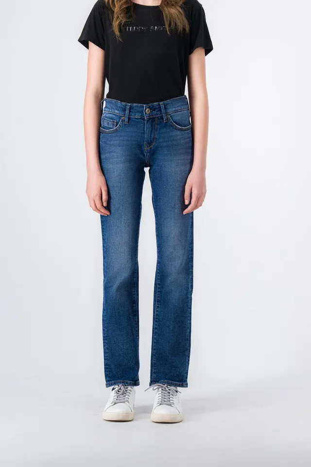 TEDDY SMITH P-PEPPER jean fille indigo vintage stretch 5 poches