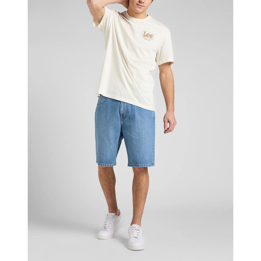 Lee Asher Short homme toile denim délavé clair