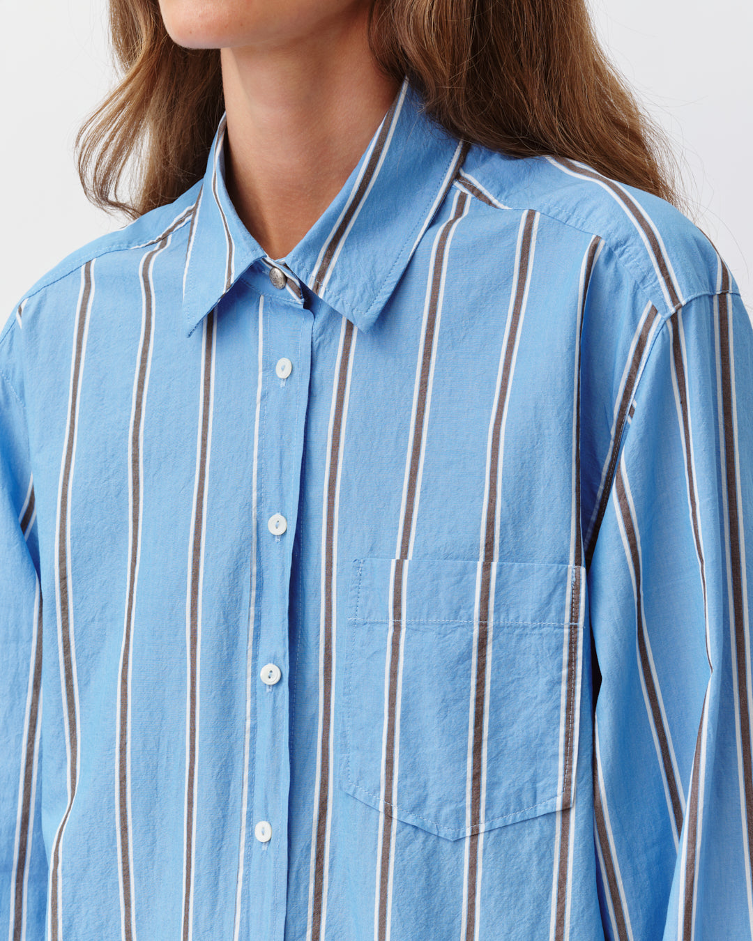 DIEGA CAMELA chemise droite bleu chocolat