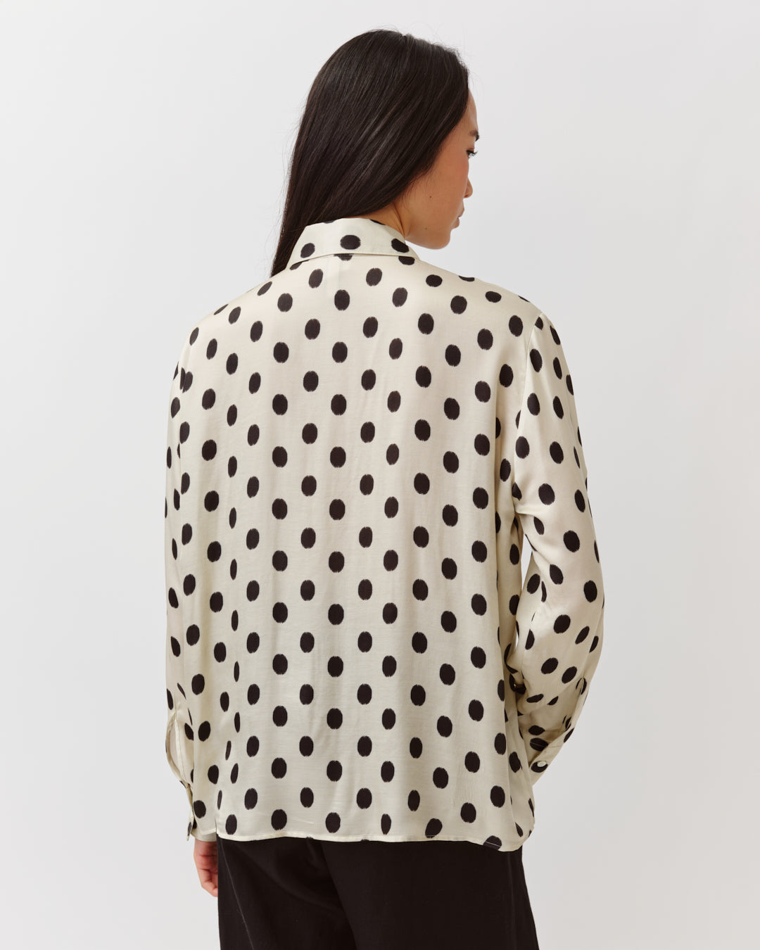DIEGA CIANTA chemise écru noir jabot volanté
