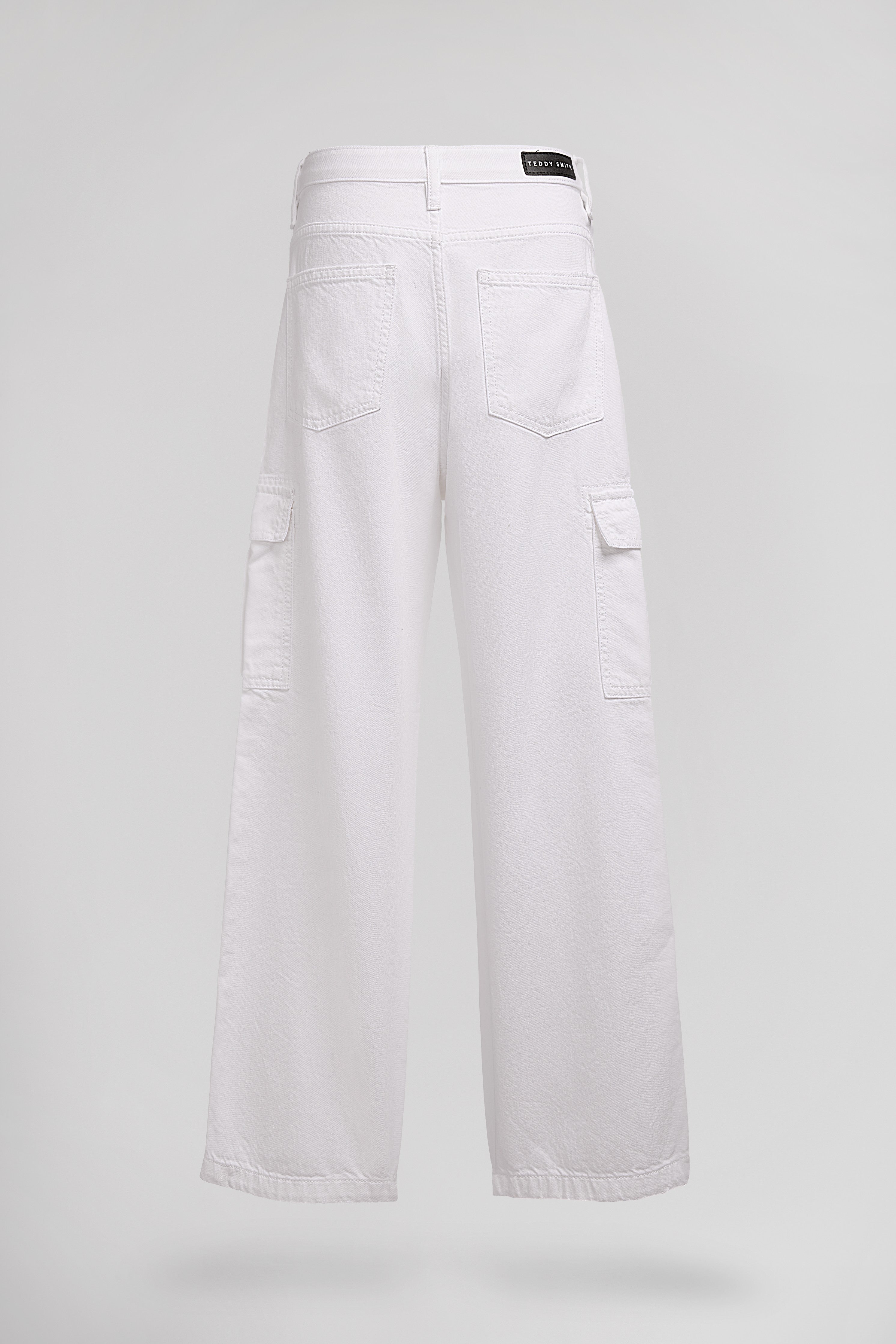 Teddy Smith P-Electra Cargo pantalon large blanc fille