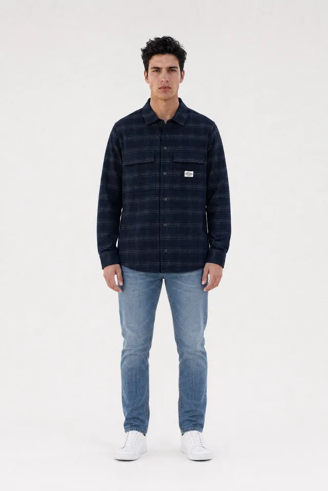 Teddy Smith C-Luis ML chemise carreaux dark navy homme