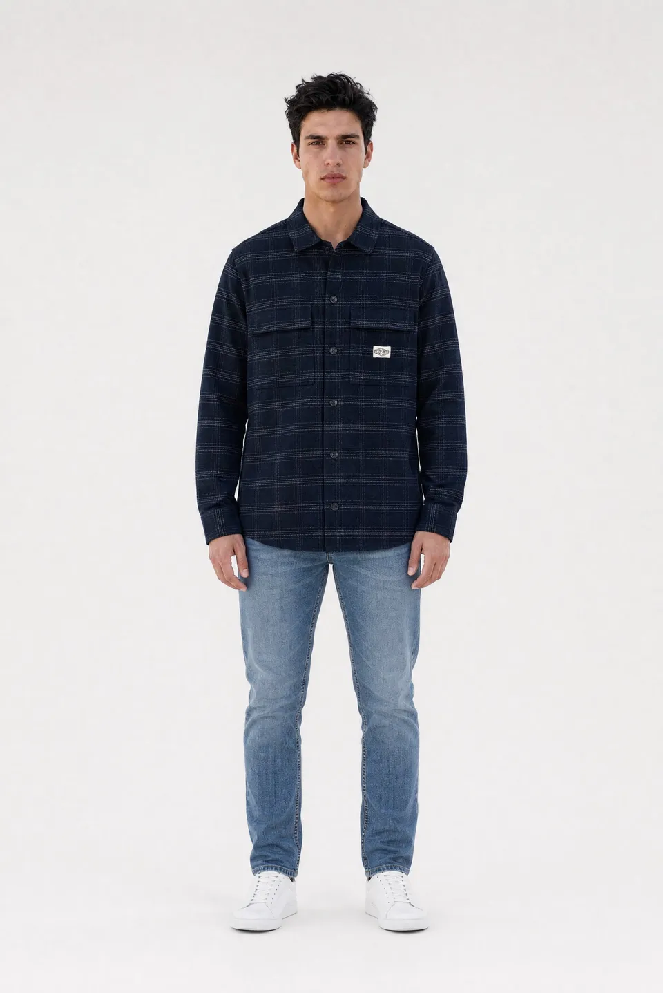 Teddy Smith C-Luis ML chemise carreaux dark navy homme