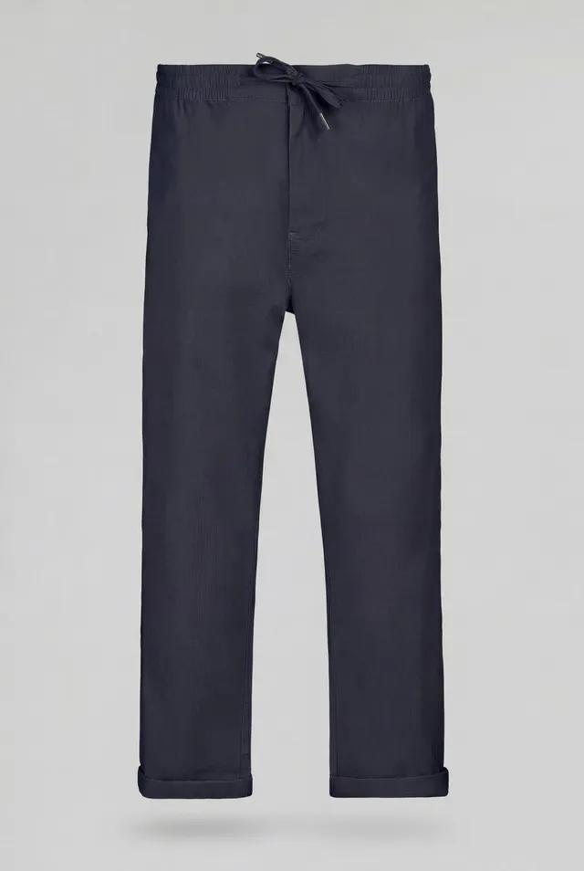 Teddy Smith Pywan 17 pantalon slim bleu marine seersucker