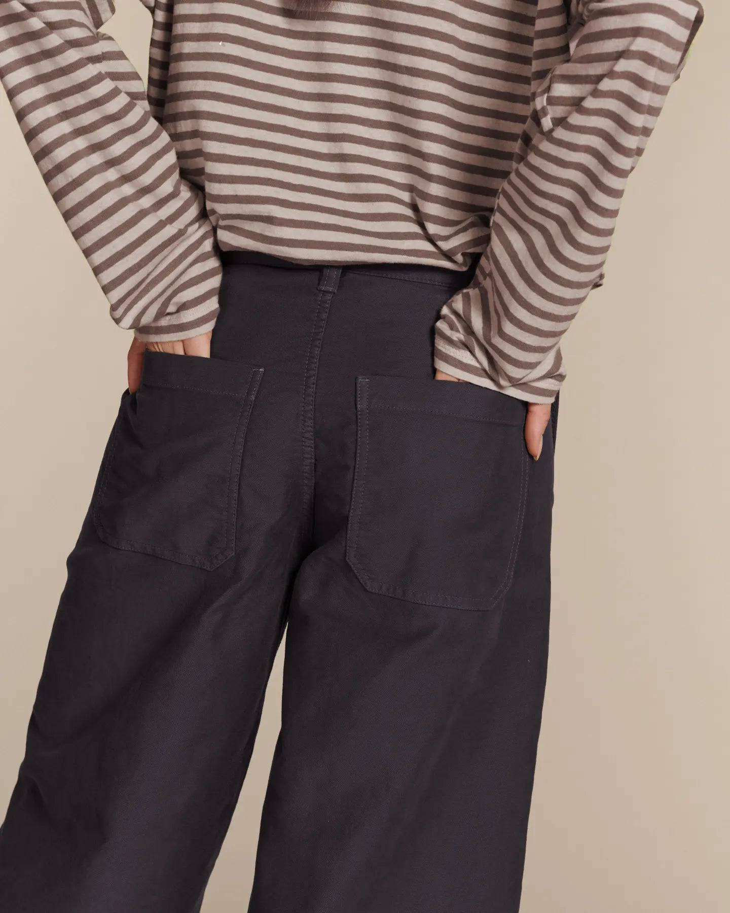 Labdip Orson Uniform pantalon barrel ardoise satin coton