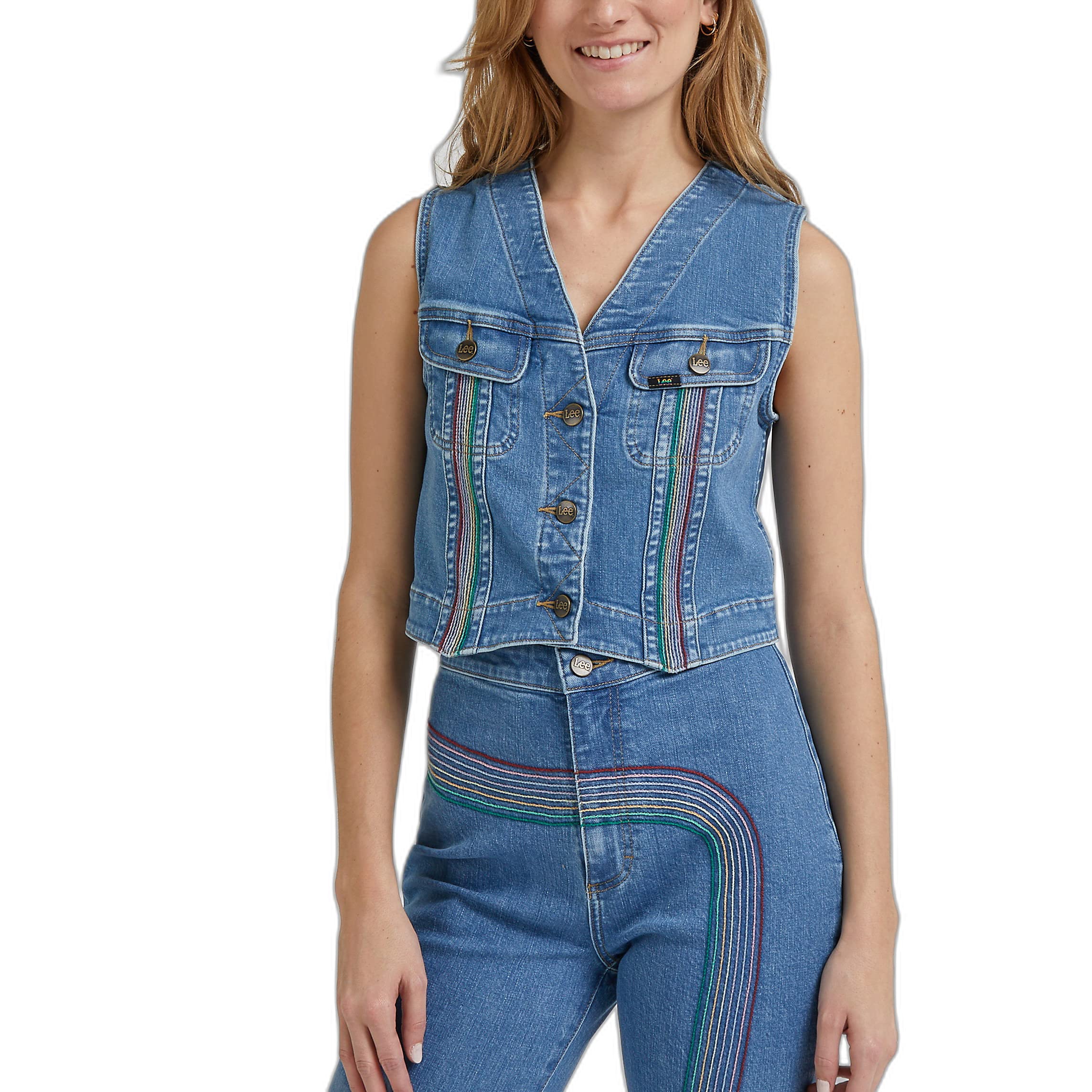 Lee Pride Rainbow gilet femme XL bleu clair arc-en-ciel