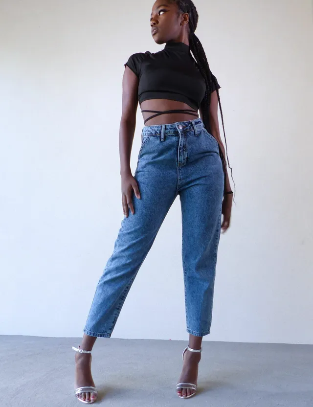 AA Spontané Modern Mom jean bleu marine taille haute