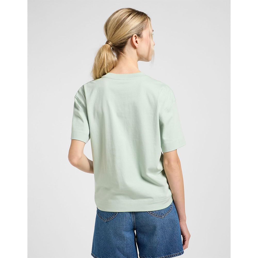 Lee Embroidery Pocket Tee tee-shirt femme sauge douce coton