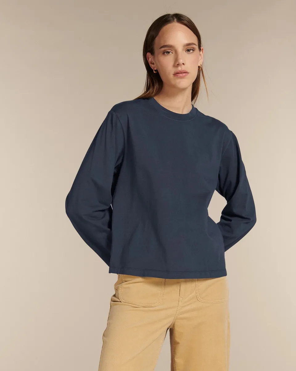 Labdip Cary Navy t-shirt manches longues coton