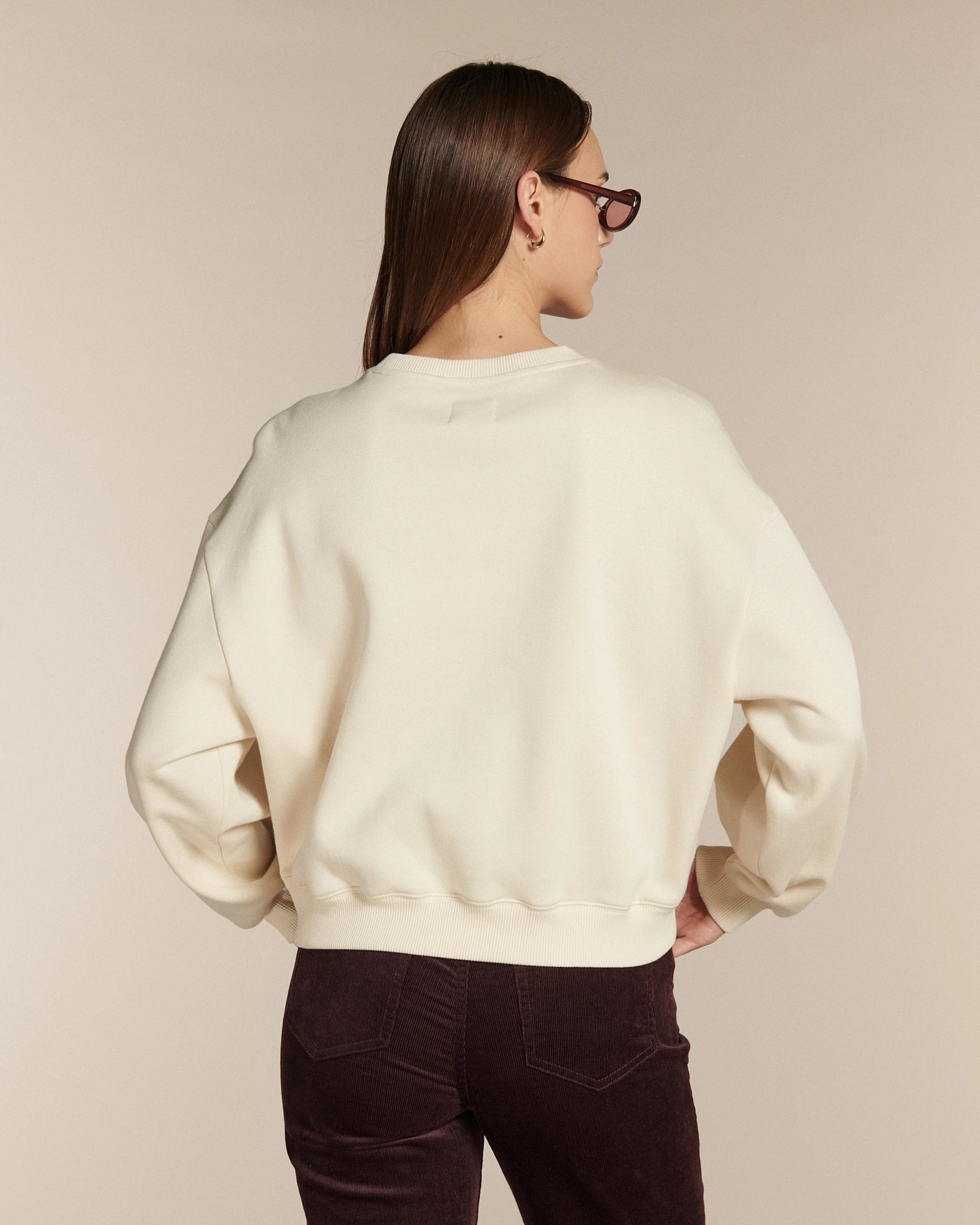Labdip College sweat écume coupe boxy