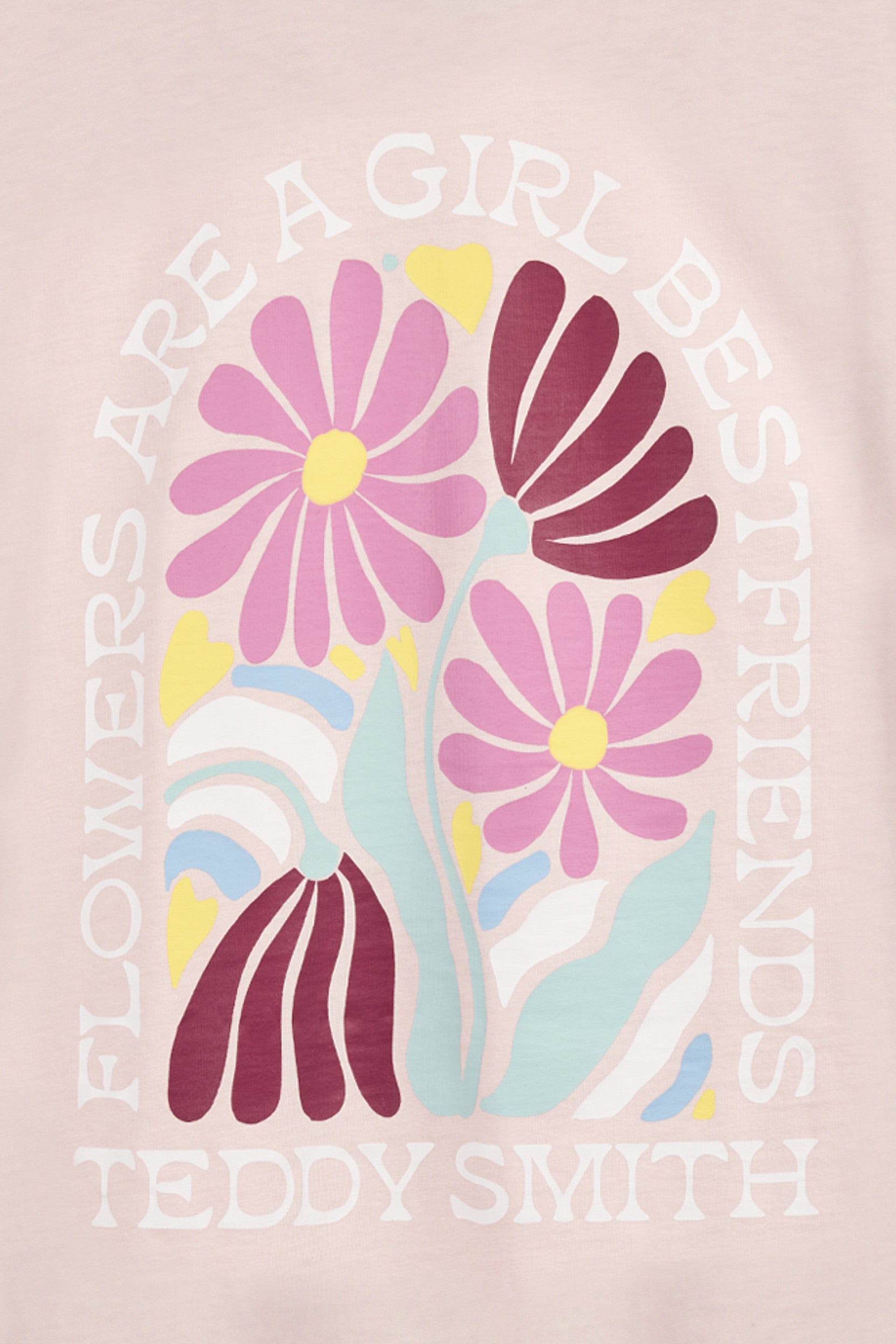 Teddy Smith T-Flowa MC t-shirt femme rose quartz