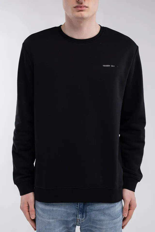 Teddy Smith S-Nark RC sweat col rond noir coton