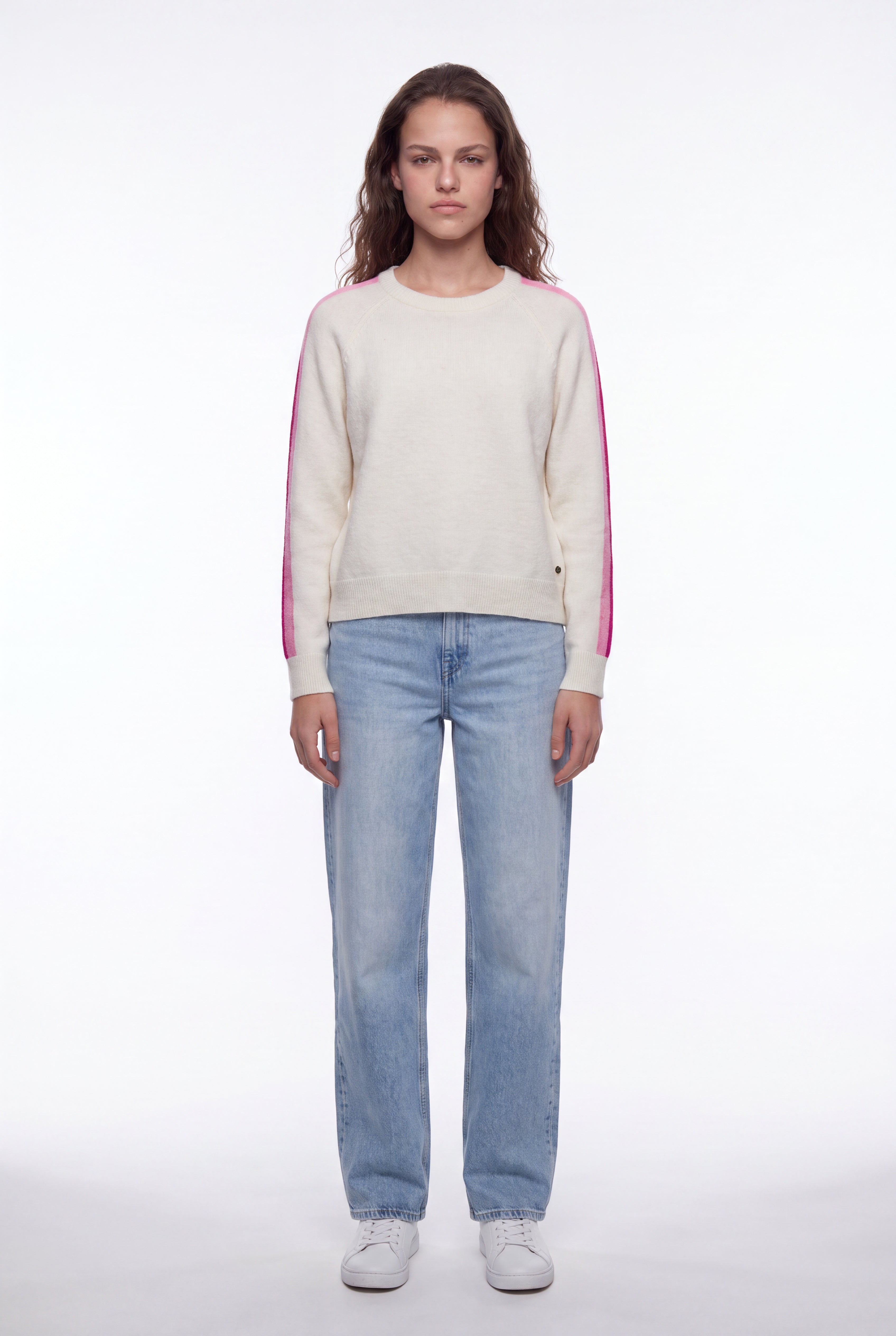 Teddy Smith P-Nana Middle White pull blanc cassé laine