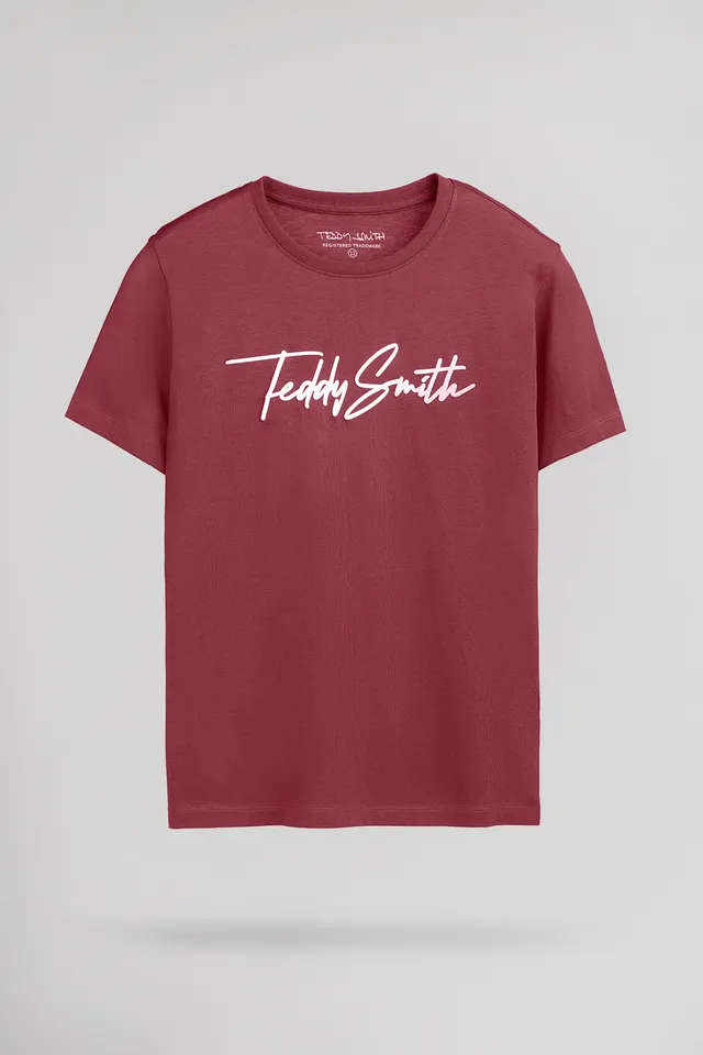 Teddy Smith T-Evan MC JR T-shirt garçon framboise foncé coton