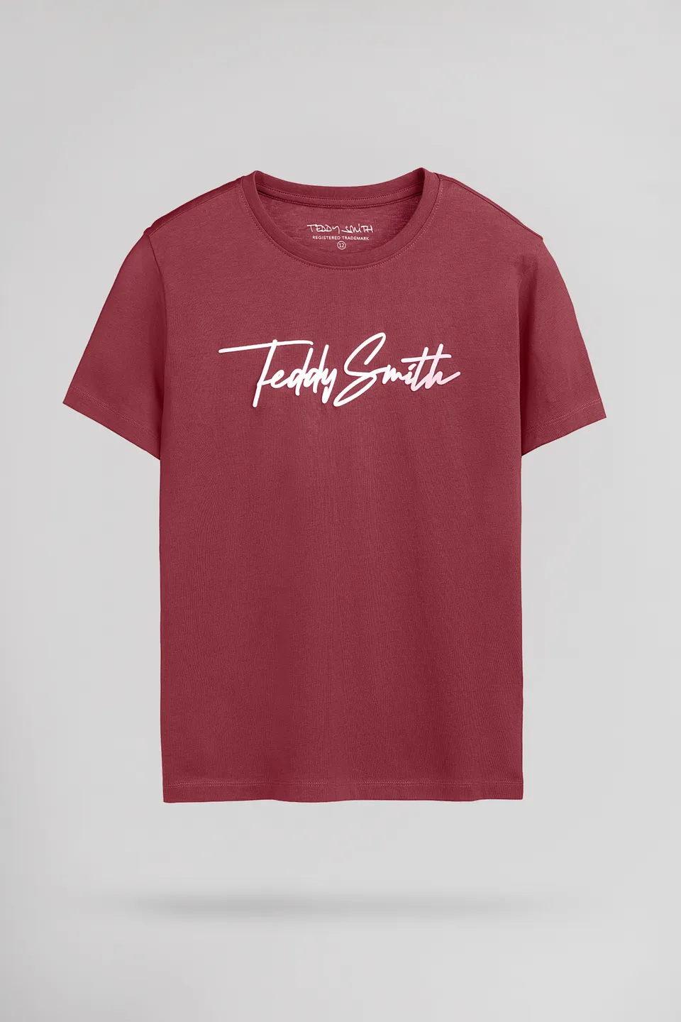 Teddy Smith T-Evan MC JR T-shirt garçon framboise foncé coton
