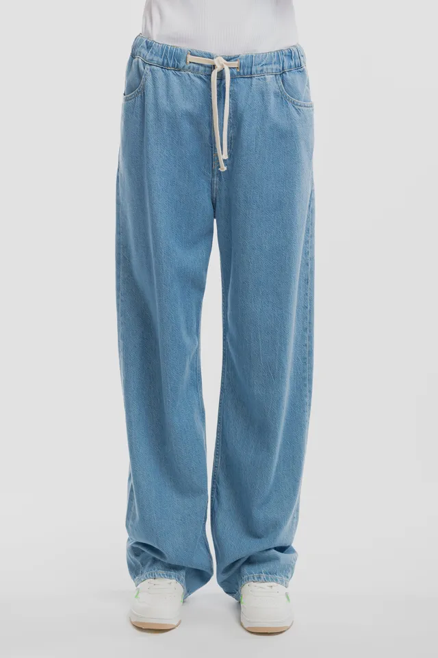 Teddy Smith P-Lily pantalon large indigo clair fluide
