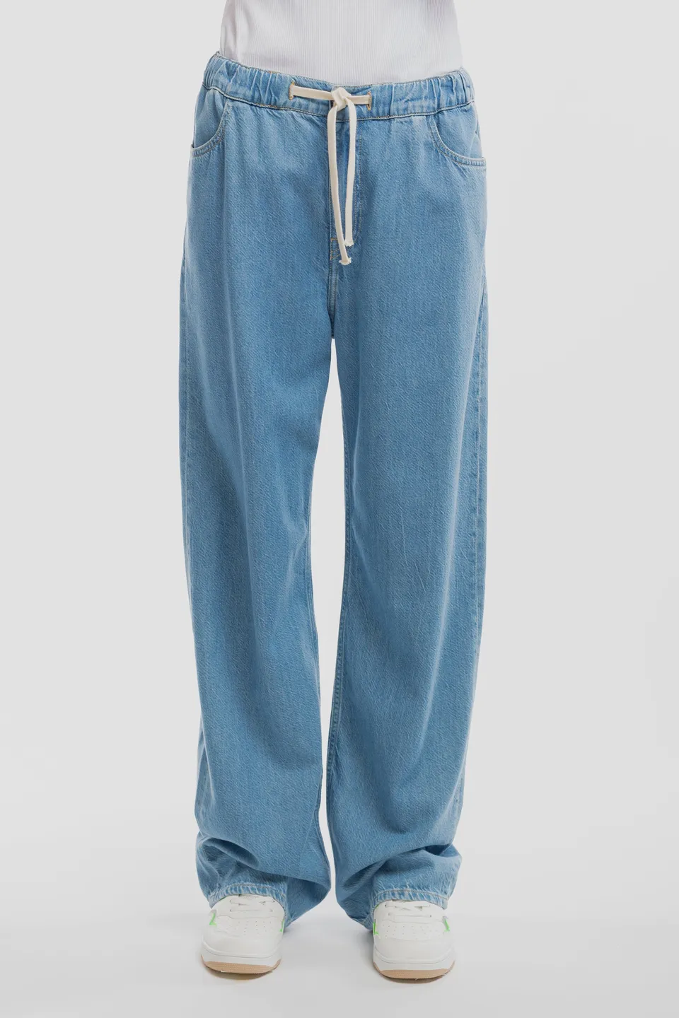 Teddy Smith P-Lily pantalon large indigo clair fluide