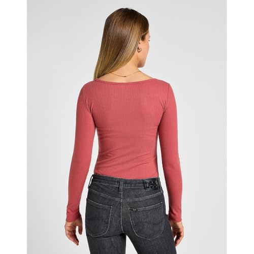 Lee Ls Boat Neck Tee t-shirt femme cannelle M coupe slim