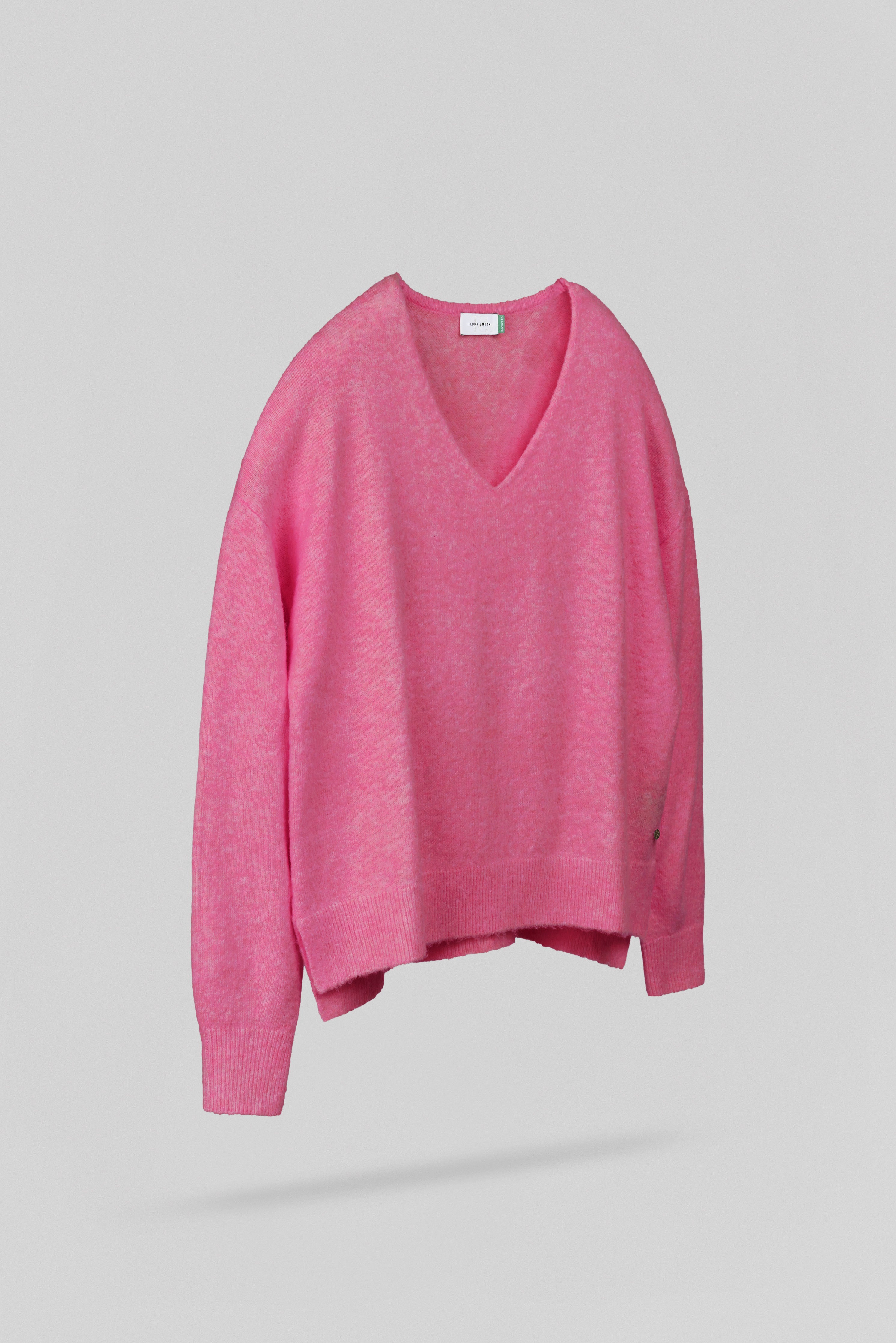 Teddy Smith P-Billie pull femme fushia chiné col V
