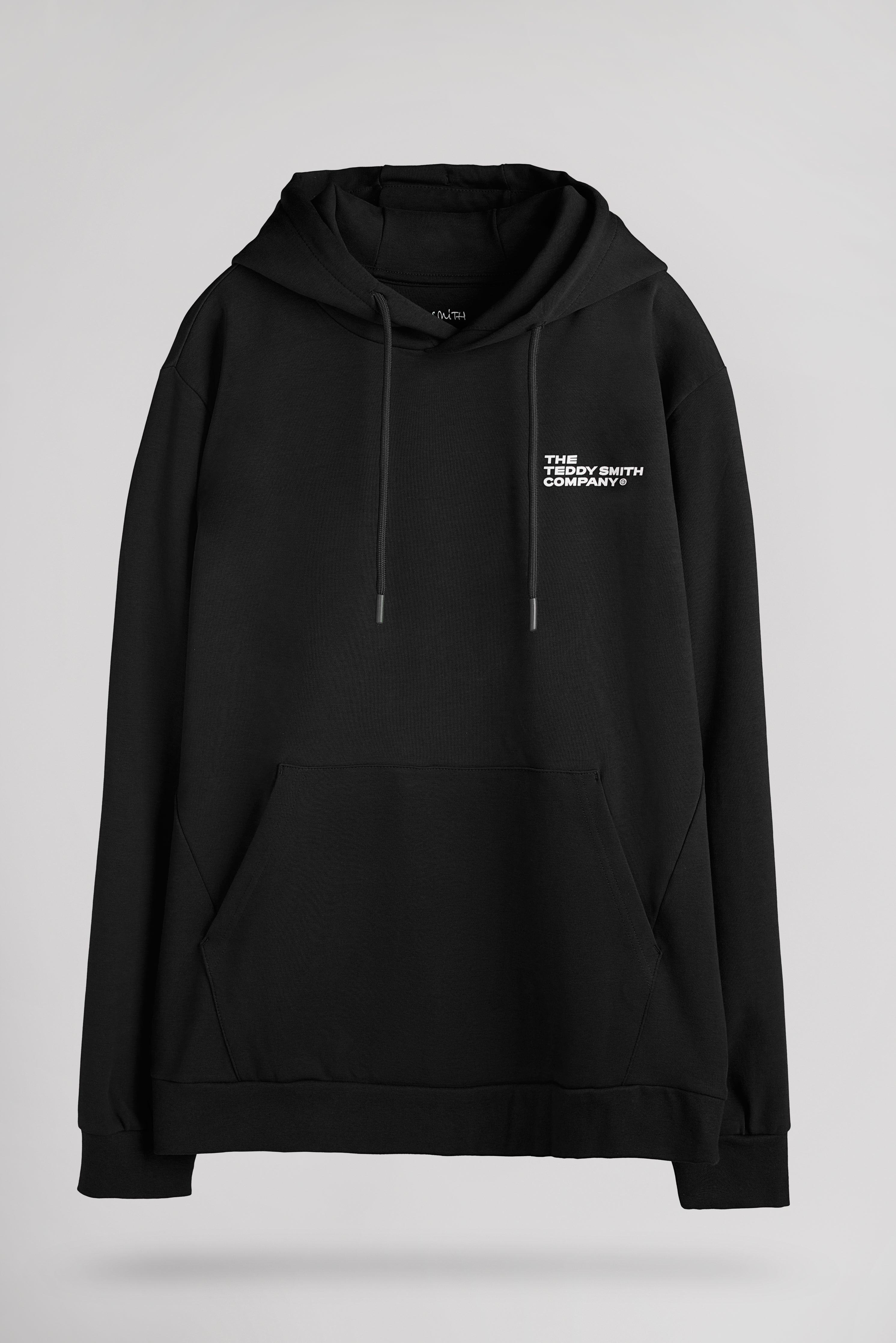 Teddy Smith S-Company Hoody sweat capuche noir interlock