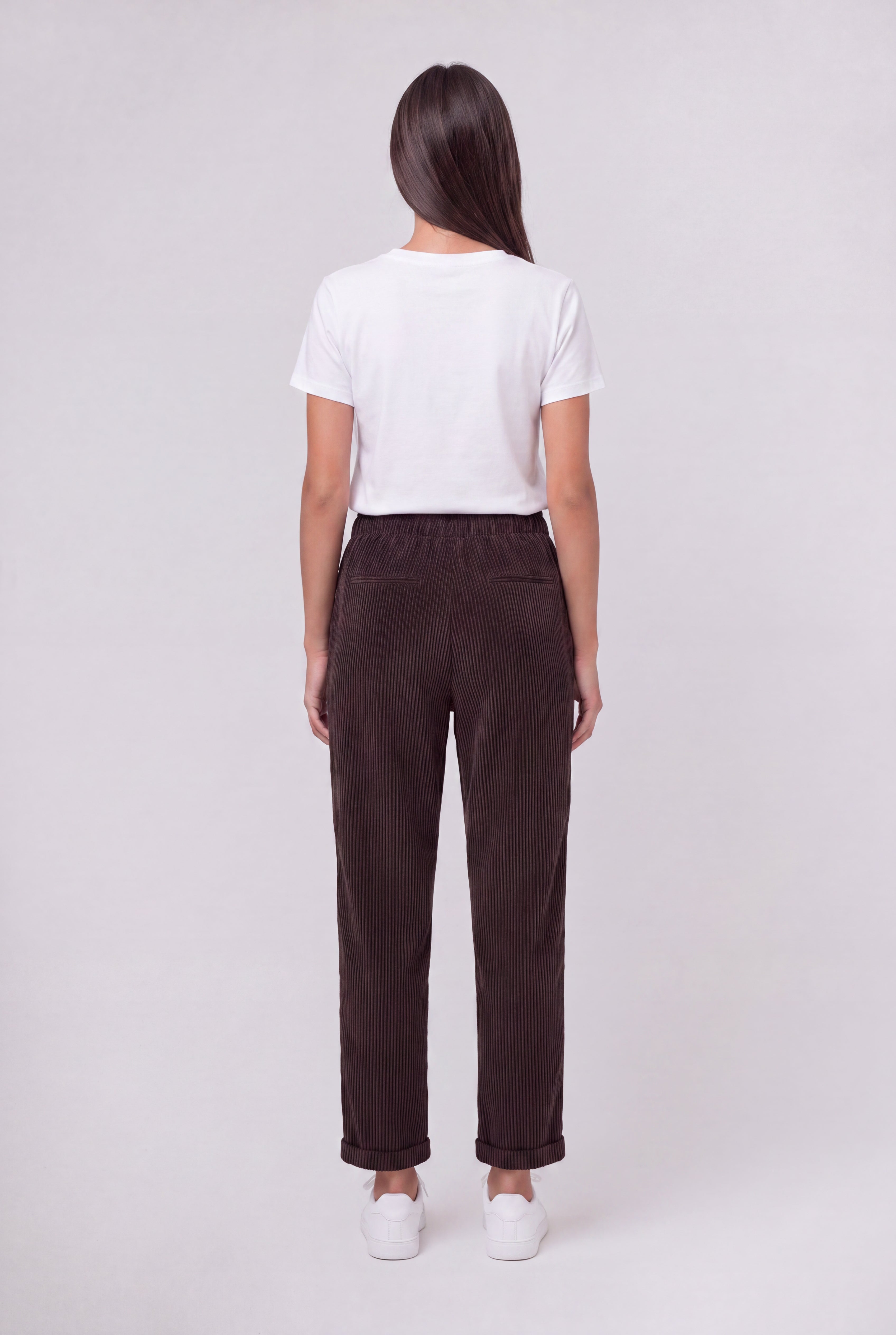 Teddy Smith Velours pantalon velours marron foncé femme