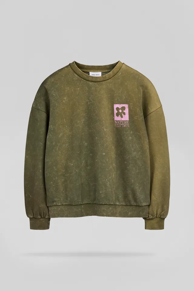 Teddy Smith S-Nature RC sweat femme dusty kaki délavé