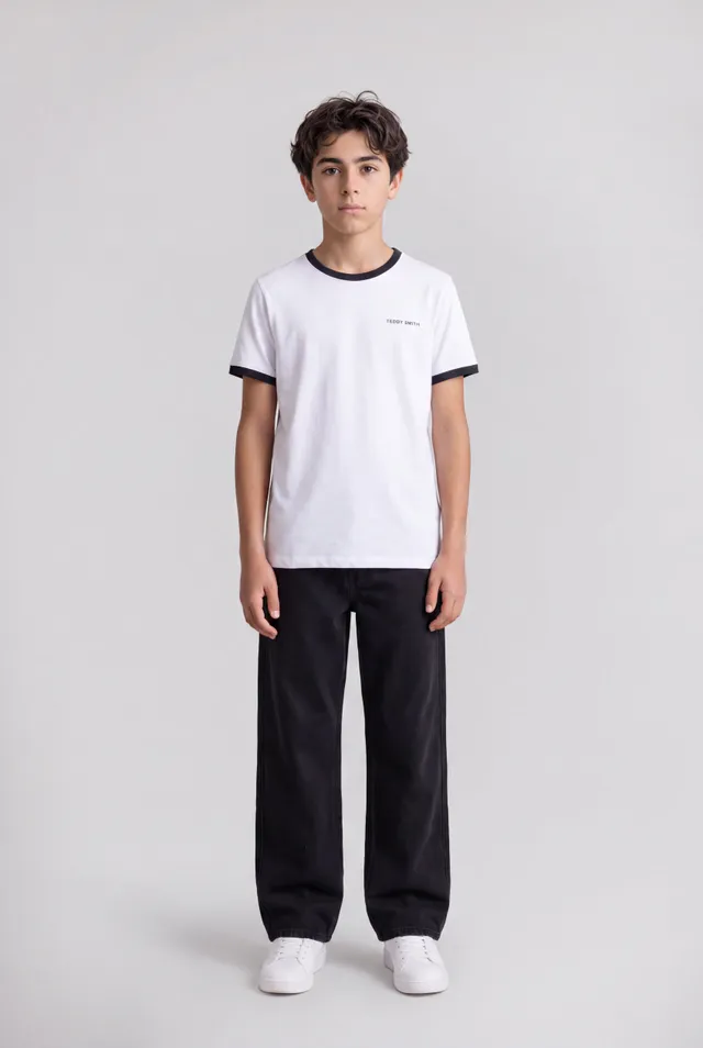 Teddy Smith The Tee 2 R MC JR t-shirt garçon blanc coton