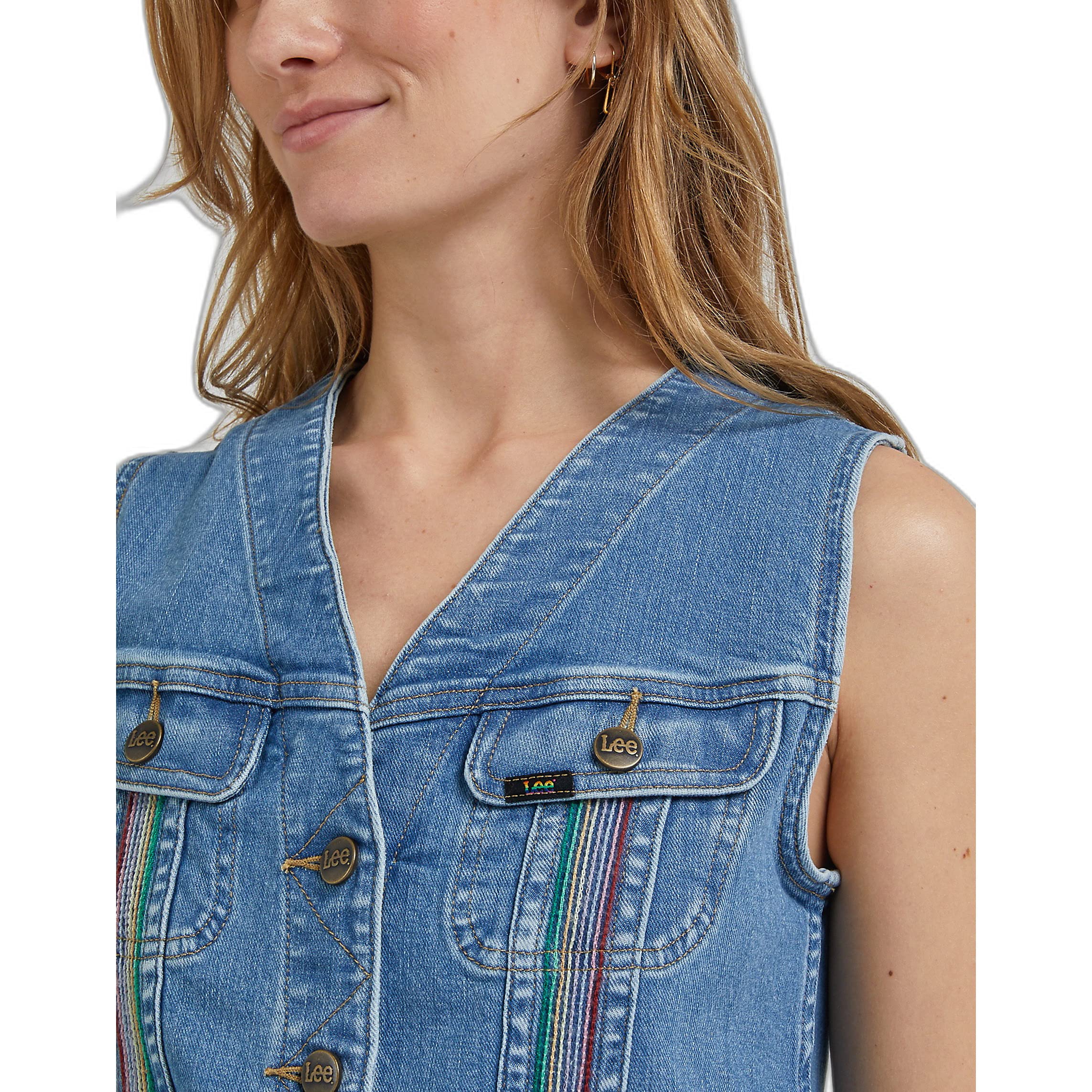 Lee Pride Rainbow gilet femme XL bleu clair arc-en-ciel