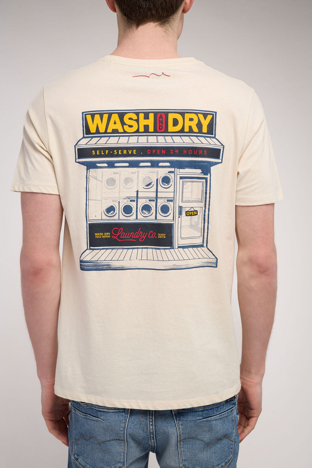 Teddy Smith T-Laundry T-shirt col rond crème
