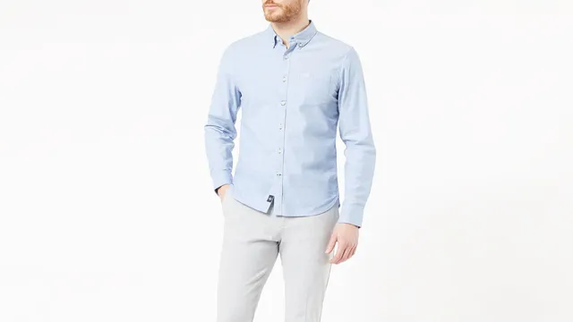 Dockers Oxford 2 Button Collar chemise homme slim bleu delft