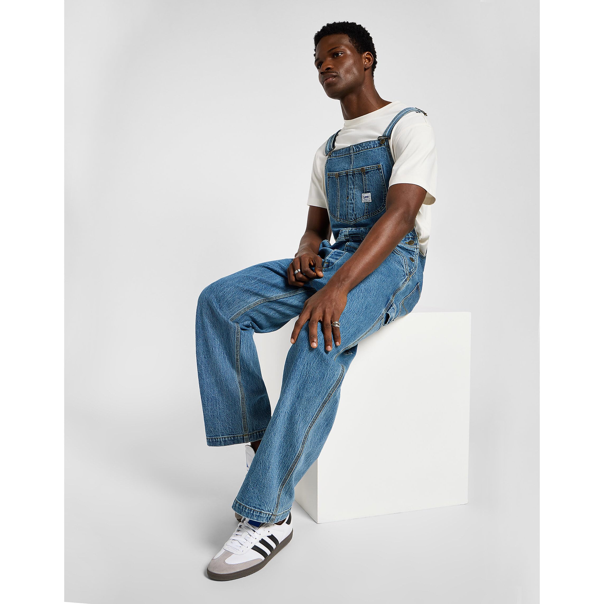 Lee Bib pantalon homme chino délavage Mid Wash