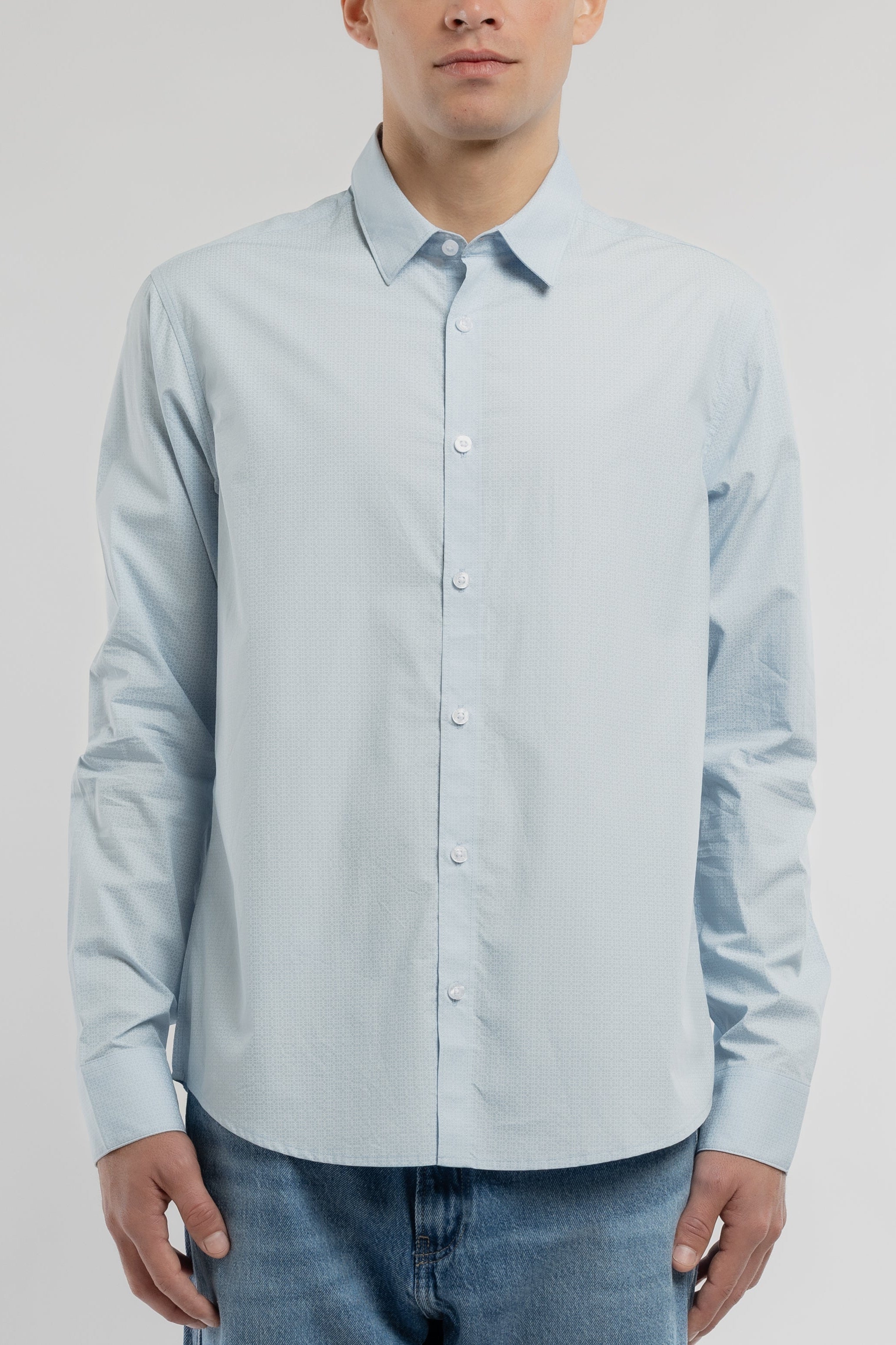 Teddy Smith Carton chemise homme bleu pastel fleurie