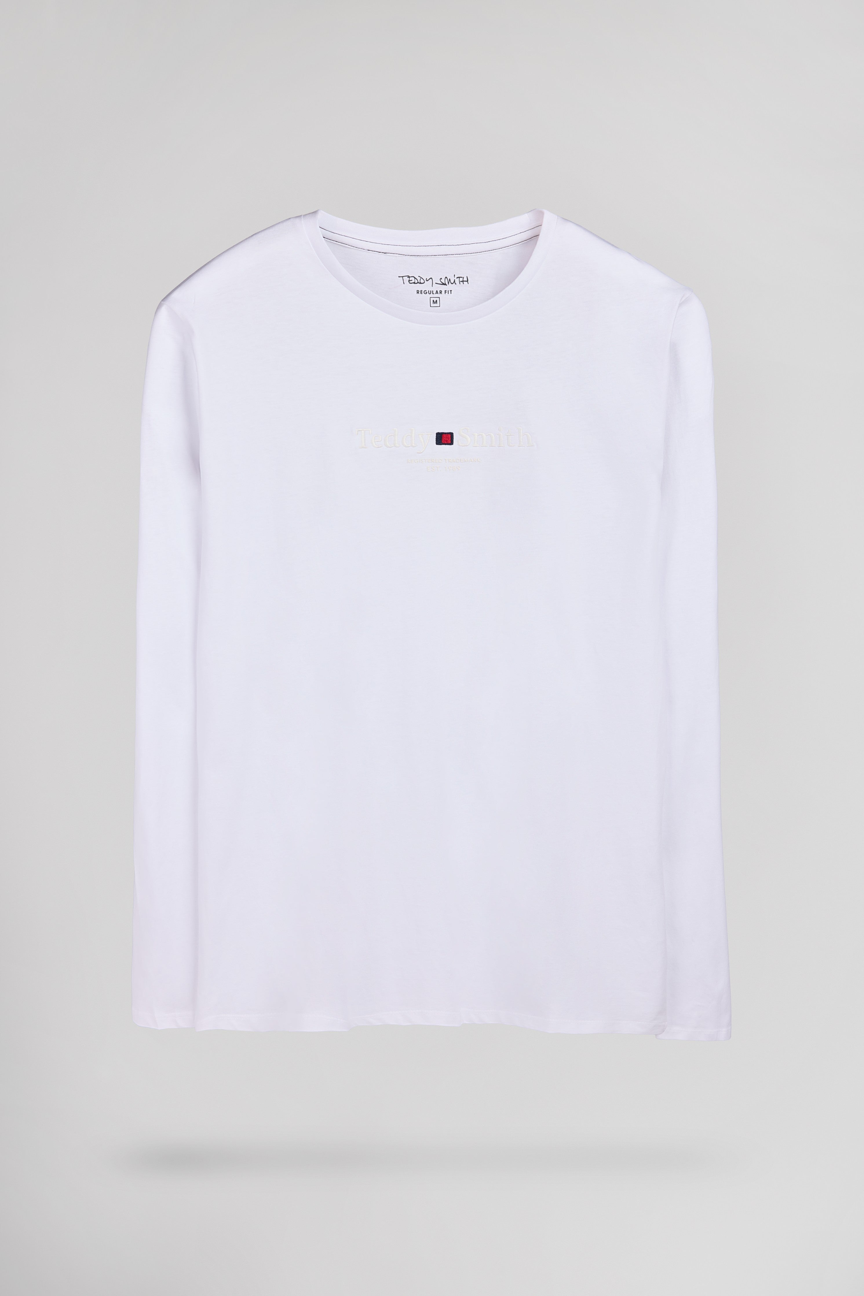 Teddy Smith T-Jim ML t-shirt blanc manches longues coton