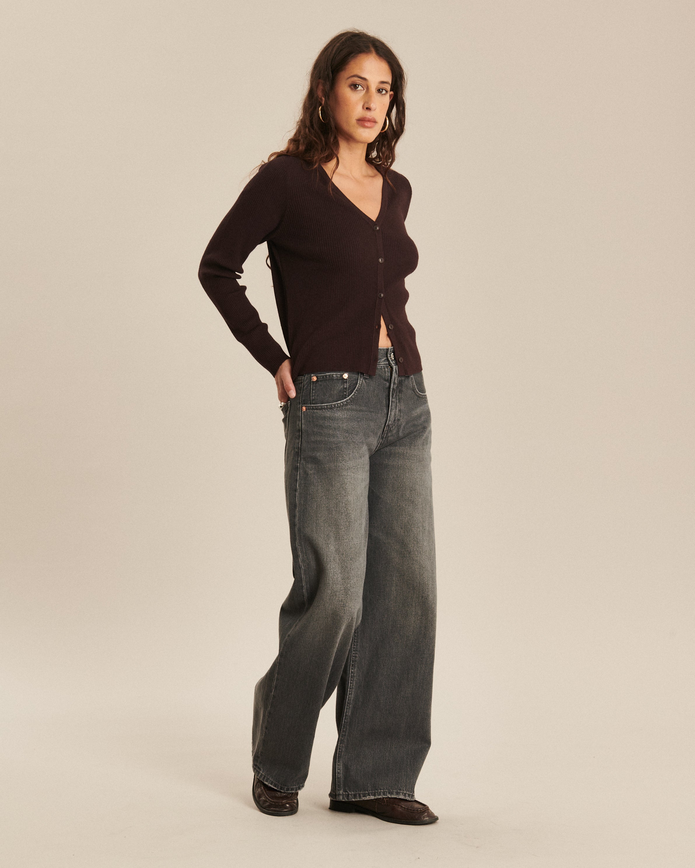 Labdip River Dusty Grey jean large gris cendré 100% coton
