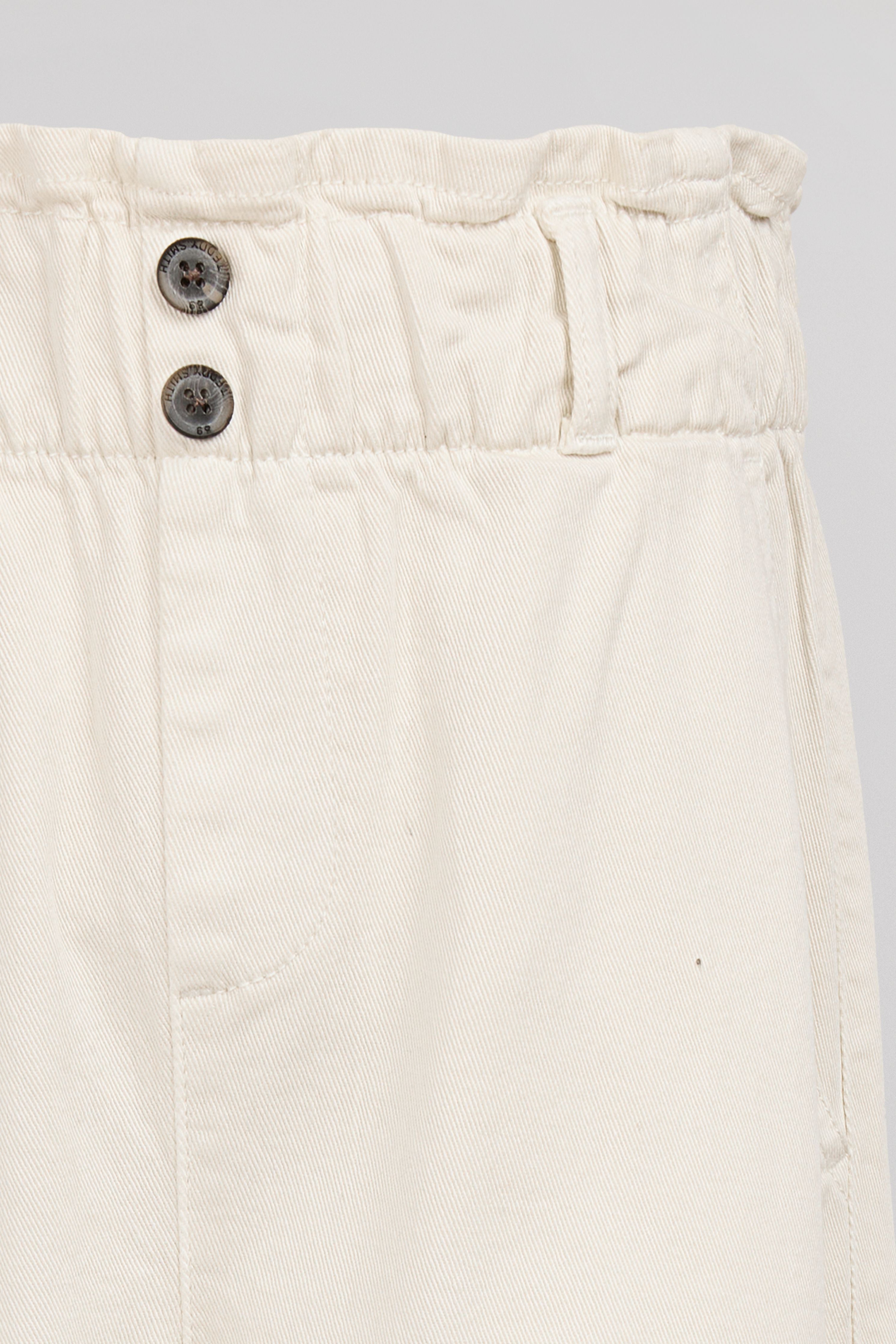 Teddy Smith Paperbag Jr pantalon fille blanc taille haute
