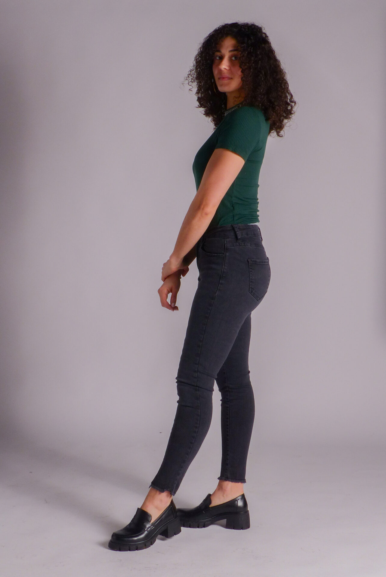 AA Spontané Skinny Effiloché jean noir chevilles