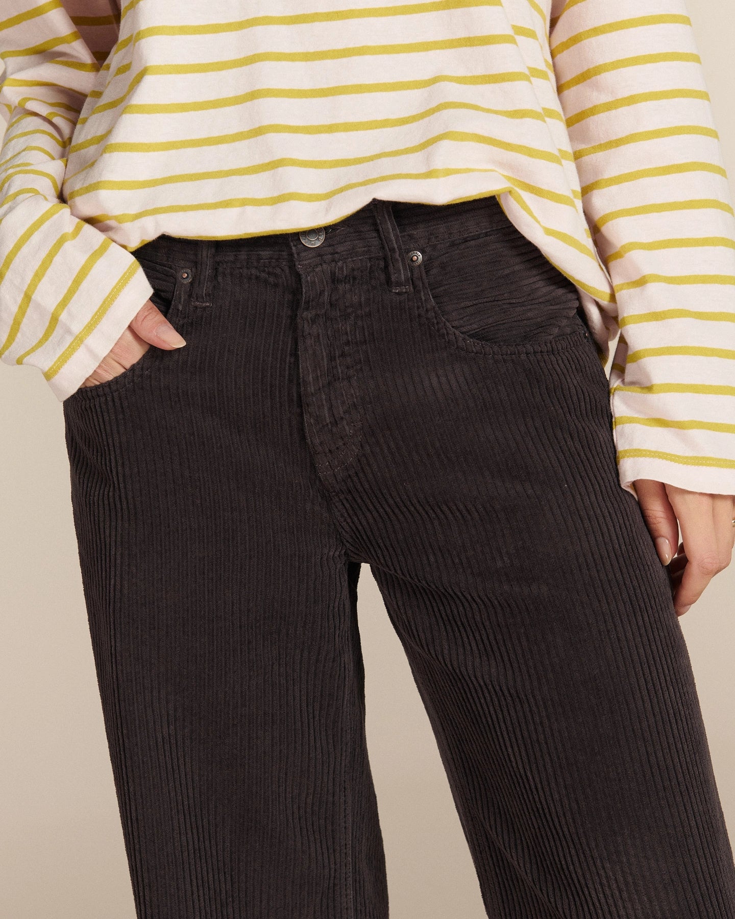 Labdip River Corduroy Dye pantalon velours truffe coton