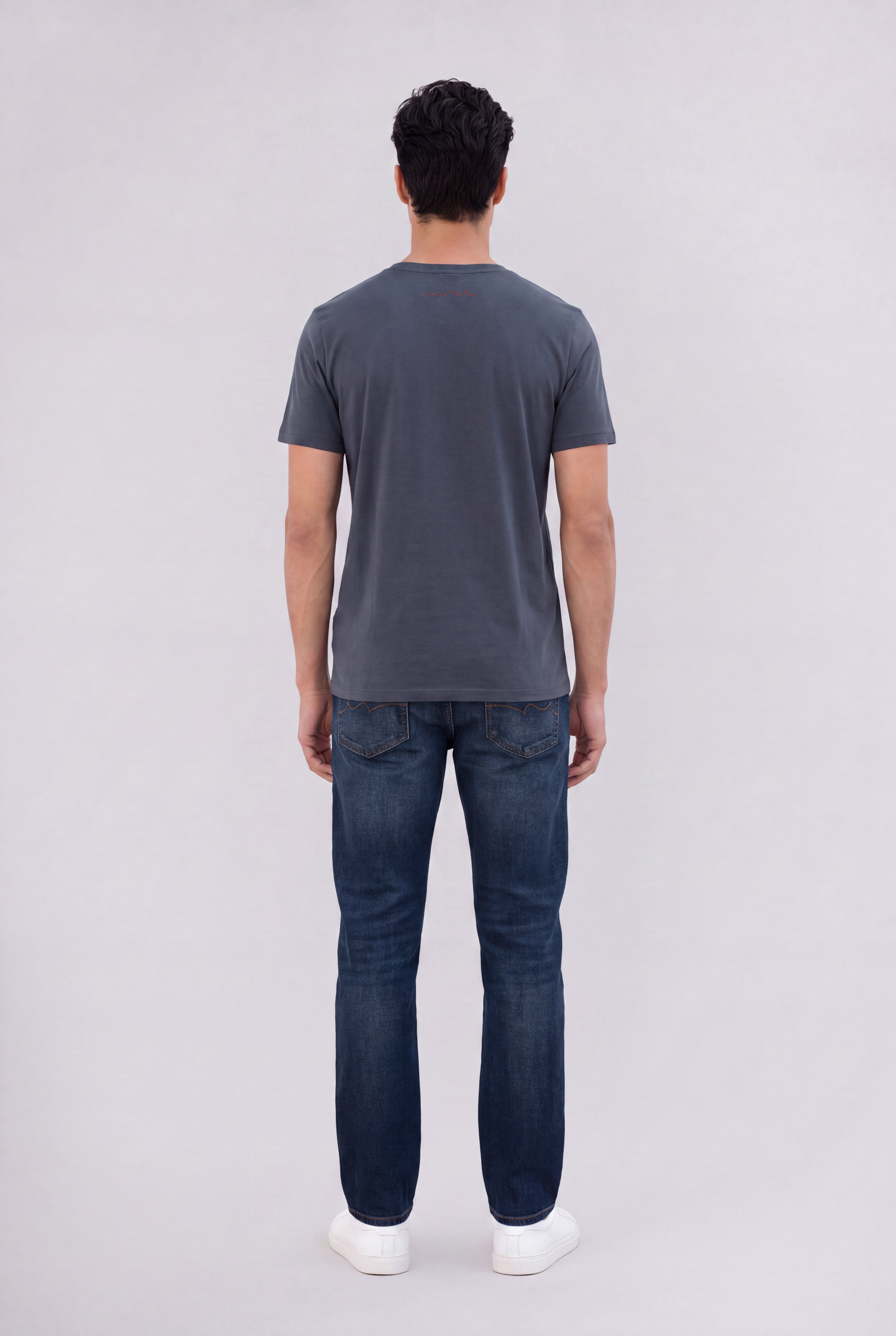 Teddy Smith Tawax 2 MC T-shirt col V gris météore stretch