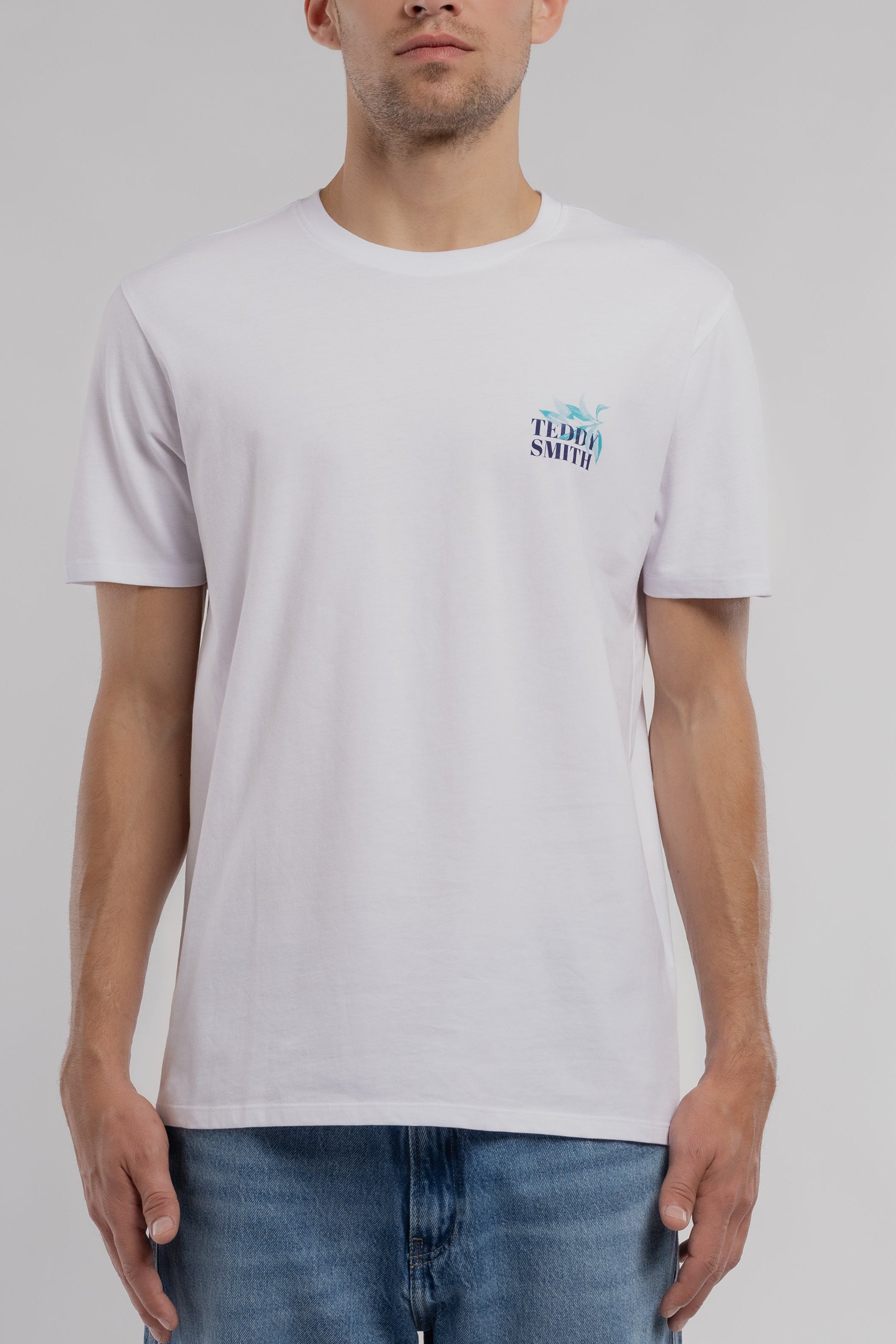Teddy Smith T-Land t-shirt blanc col rond homme