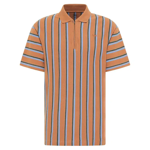 Lee polo ample zippé homme M cidre à rayures