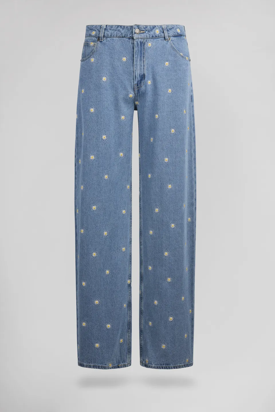 Teddy Smith Tomboy Flower jean droit femme Flower brodé